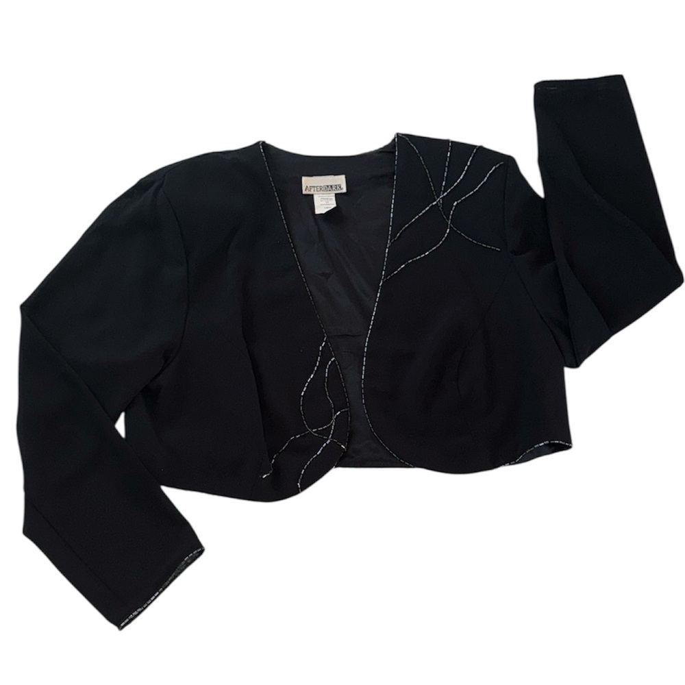 Vintage Beaded Black Cropped Jacket - Picture 3 of 16